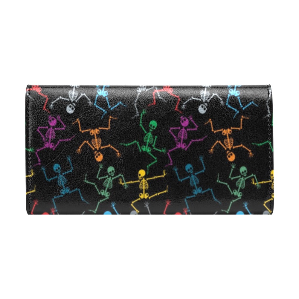 Skeleton Colorful Print Design LKS302 Women's Trifold Wallet