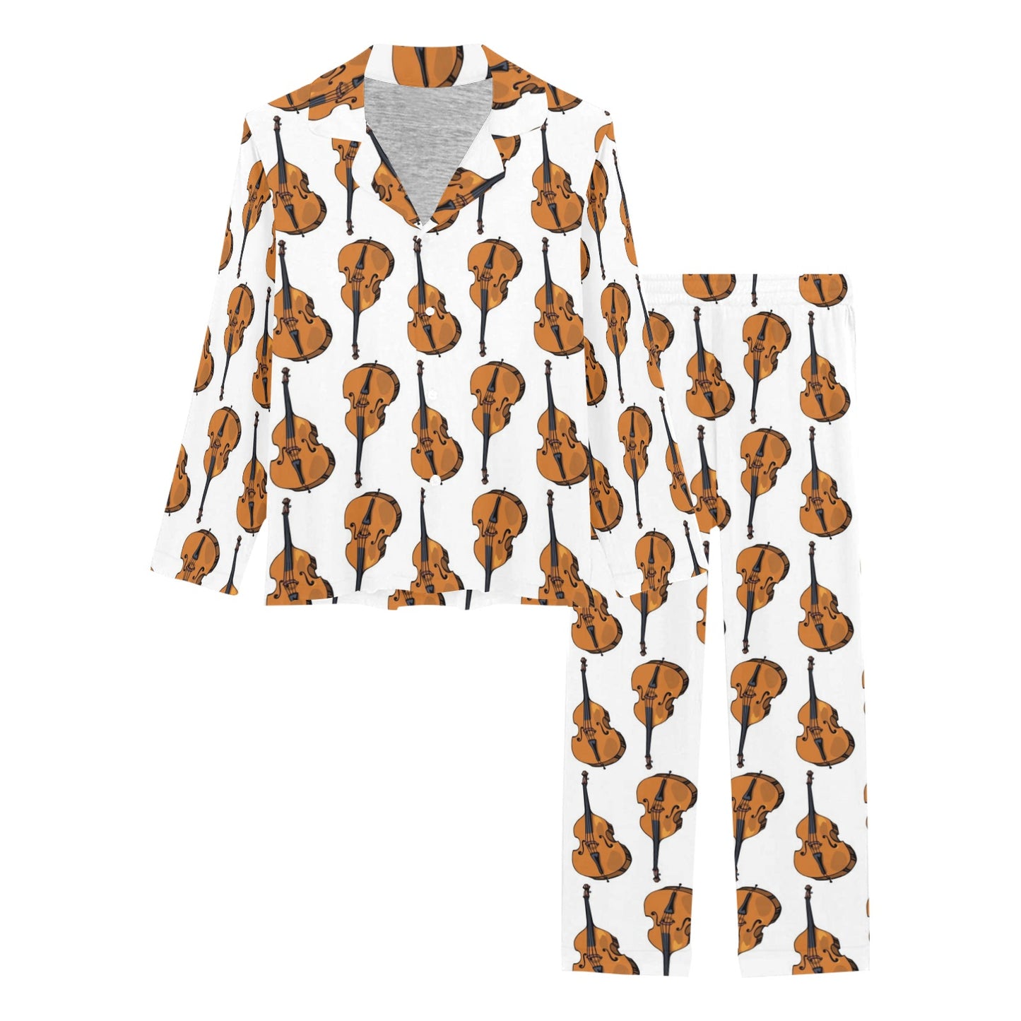 Cello Print Design LKS403 Women's Long Pajama Set