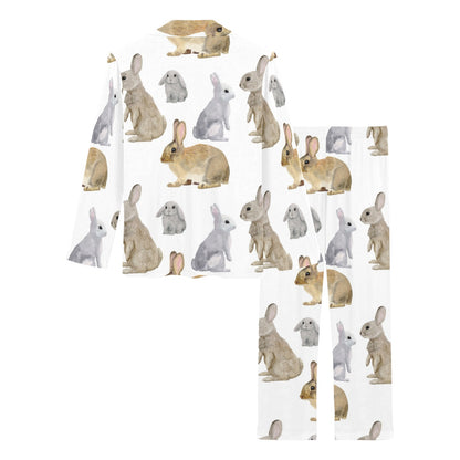 Rabbit Pattern Print Design 02 Women's Long Pajama Set