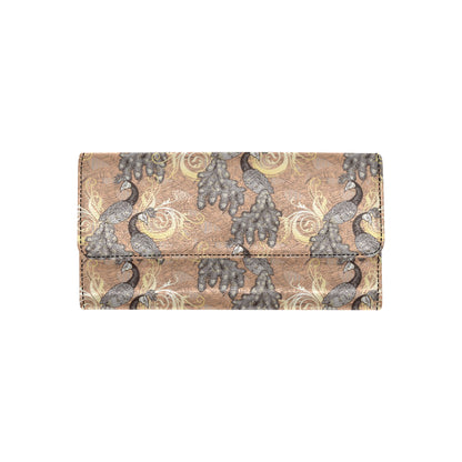 Peacock Pattern Print Design A05 Women's Trifold Wallet
