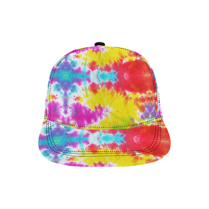 Tie Dye Rainbow Themed Print Snapback Cap