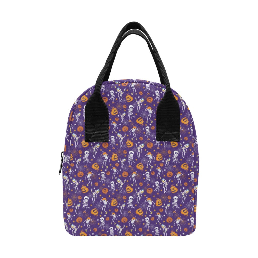 Skeleton Halloween Dance Print Design LKS304 Insulated Lunch Bag