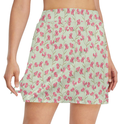 Sweet Pea Print Design LKS301 17" Golf & Pickleball Skort with Pockets