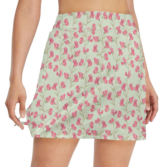 Sweet Pea Print Design LKS301 17" Golf & Pickleball Skort with Pockets