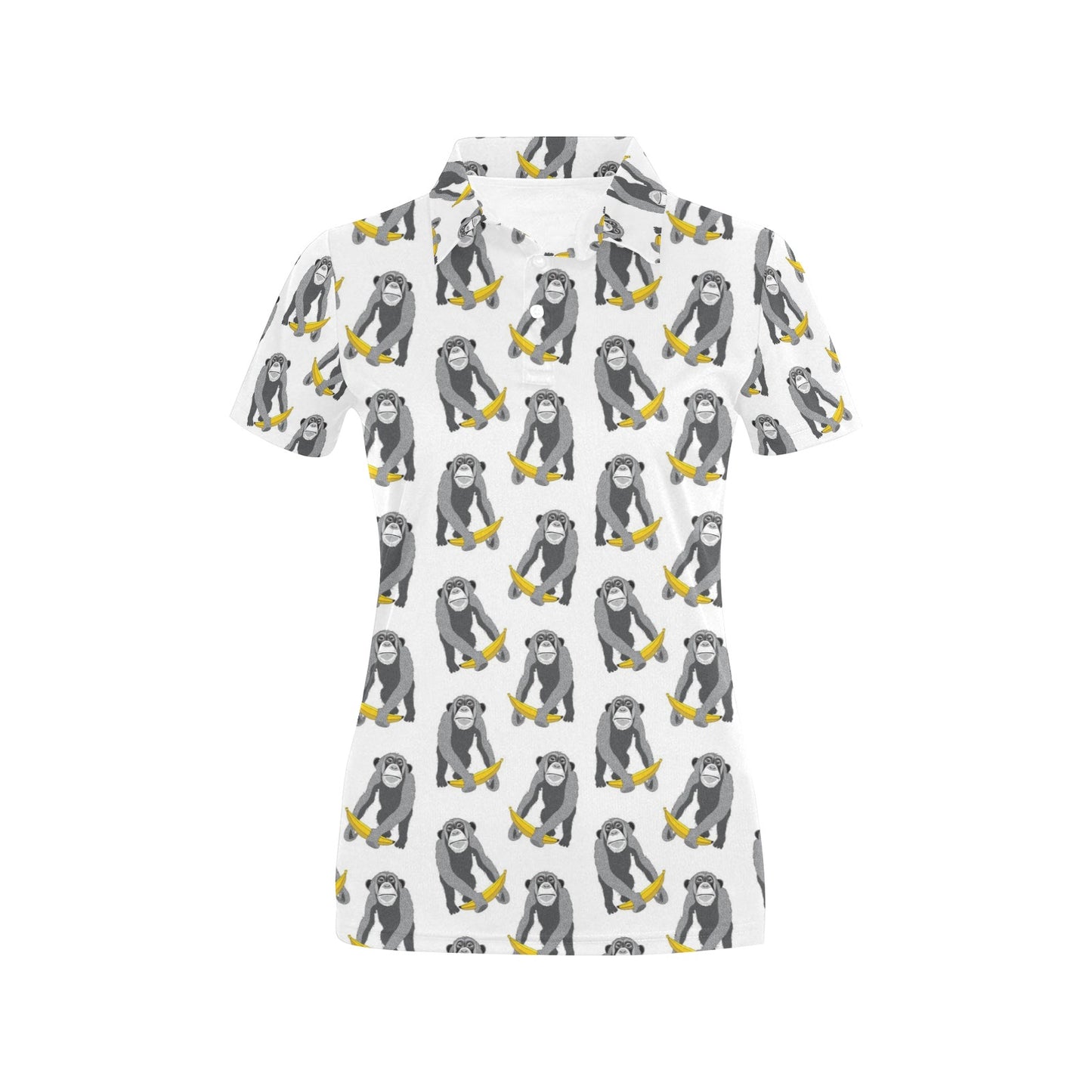 Chimpanzee Pattern Print Design 05 Women's Polo Shirt
