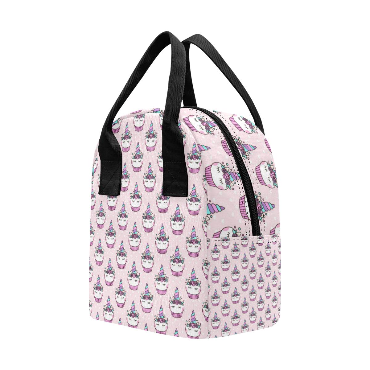 Cupcakes Unicorn Print Pattern Insulated Lunch Bag