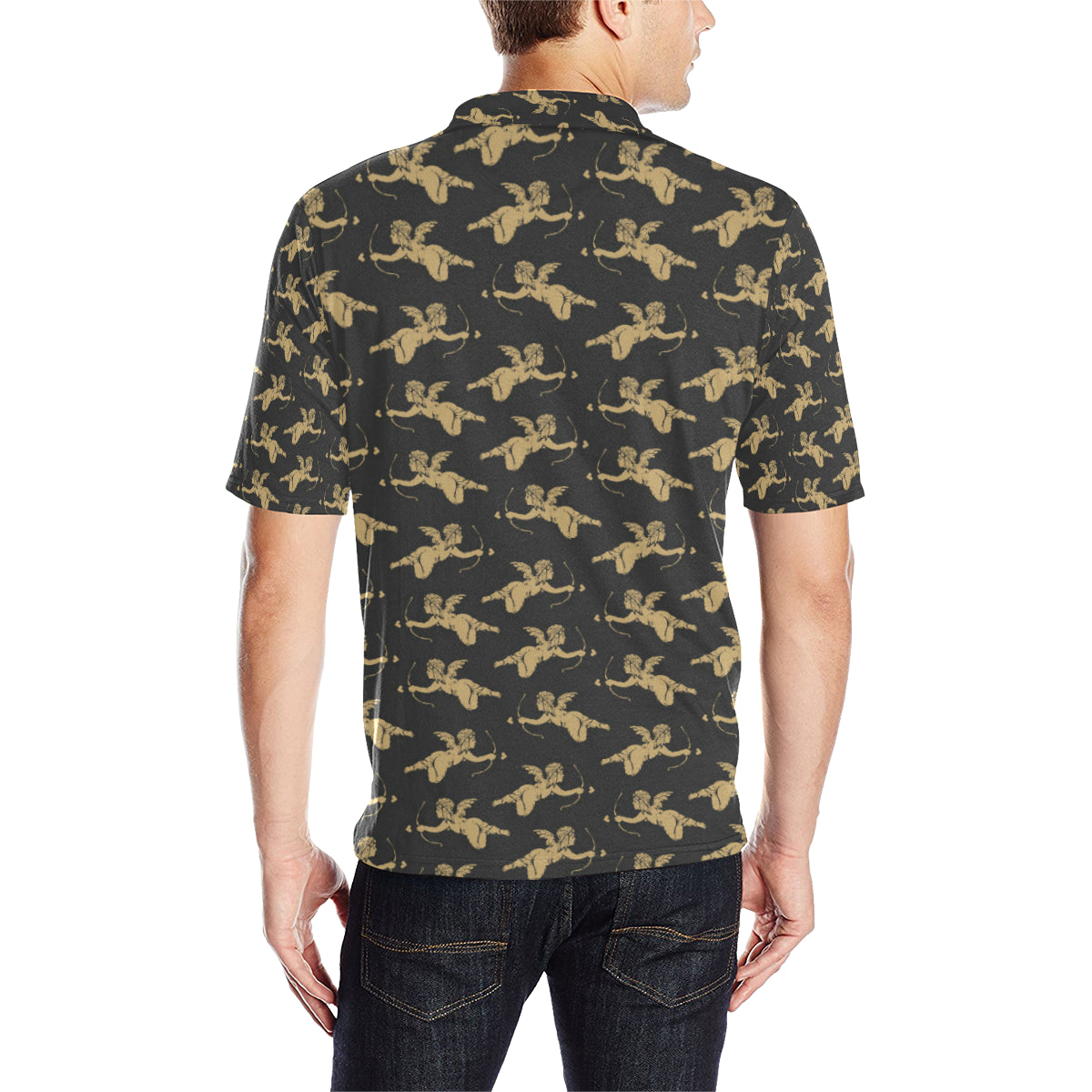 Cupid Pattern Print Design 02 Men Polo Shirt