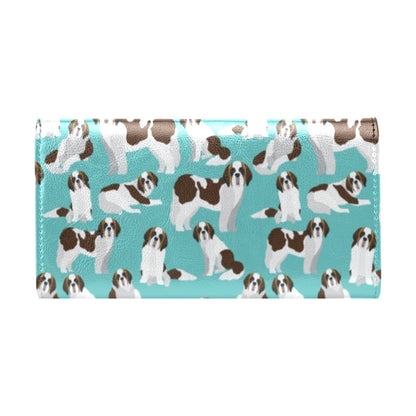 St Bernards Print Design LKS302 Women's Trifold Wallet