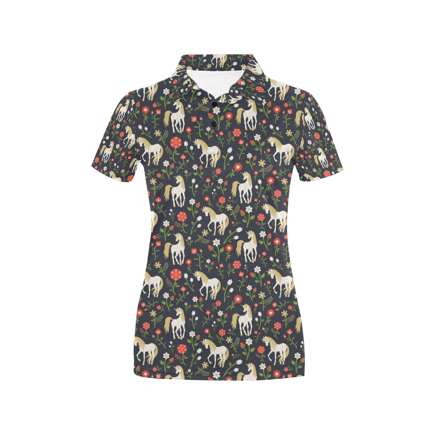 Unicorn Print Design LKS301 Women's Polo Shirt