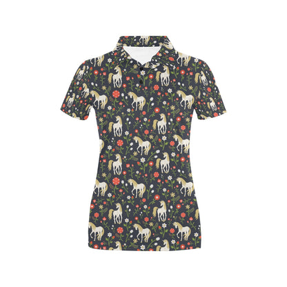 Unicorn Print Design LKS301 Women's Polo Shirt