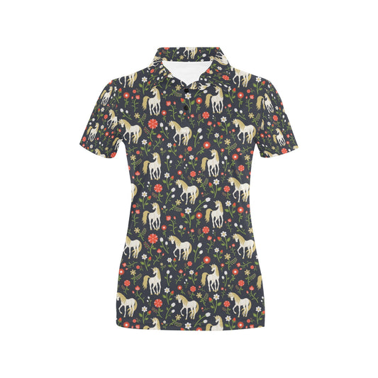 Unicorn Print Design LKS301 Women's Polo Shirt
