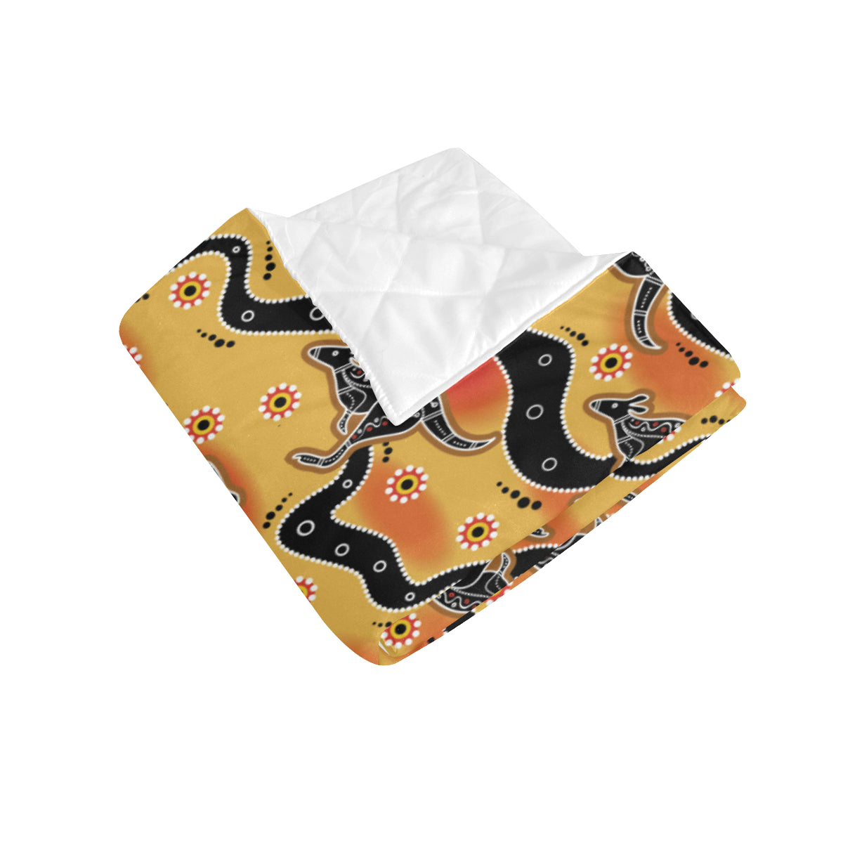 Kangaroos Aboriginal  Pattern Print Design 06 Premium Quilt