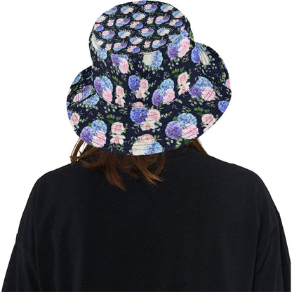 Hydrangea Pattern Print Design HD01 Unisex Bucket Hat