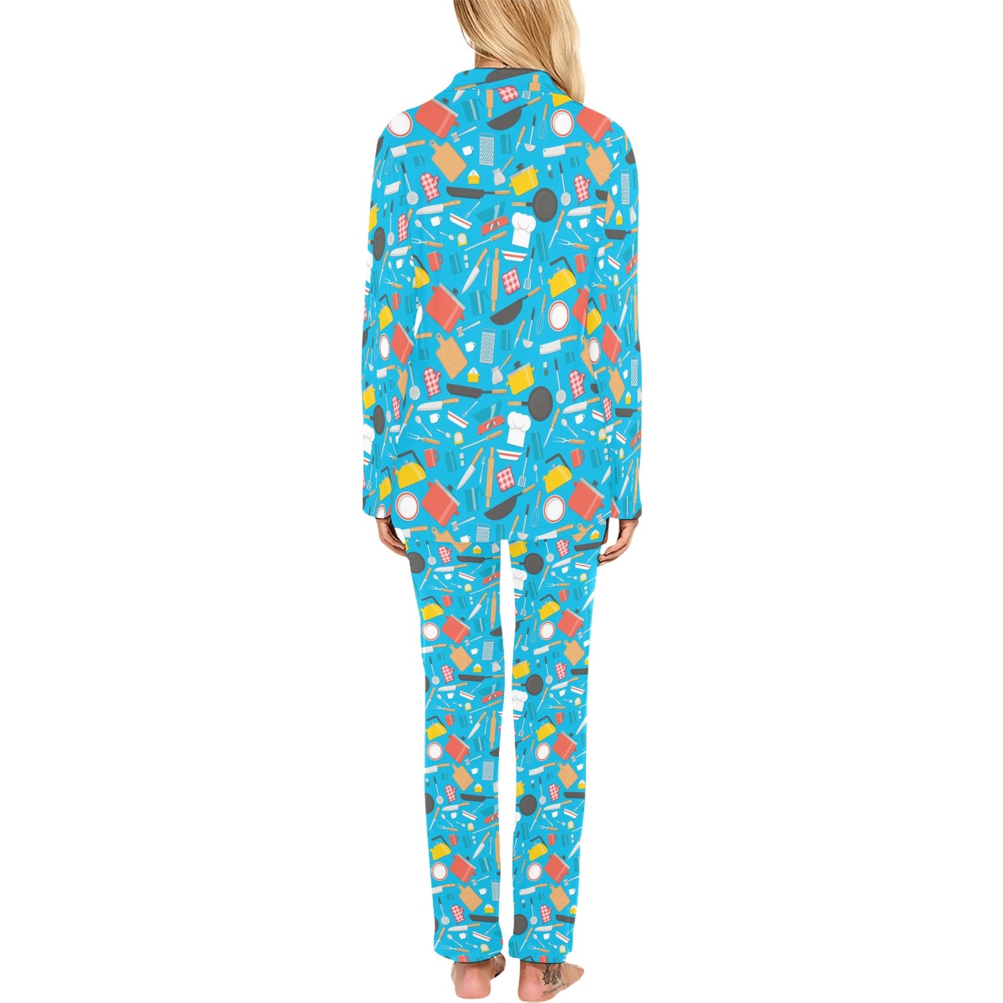 Cooking Kitchen Tools Pattern Print Design 03 Women's Long Pajama Set