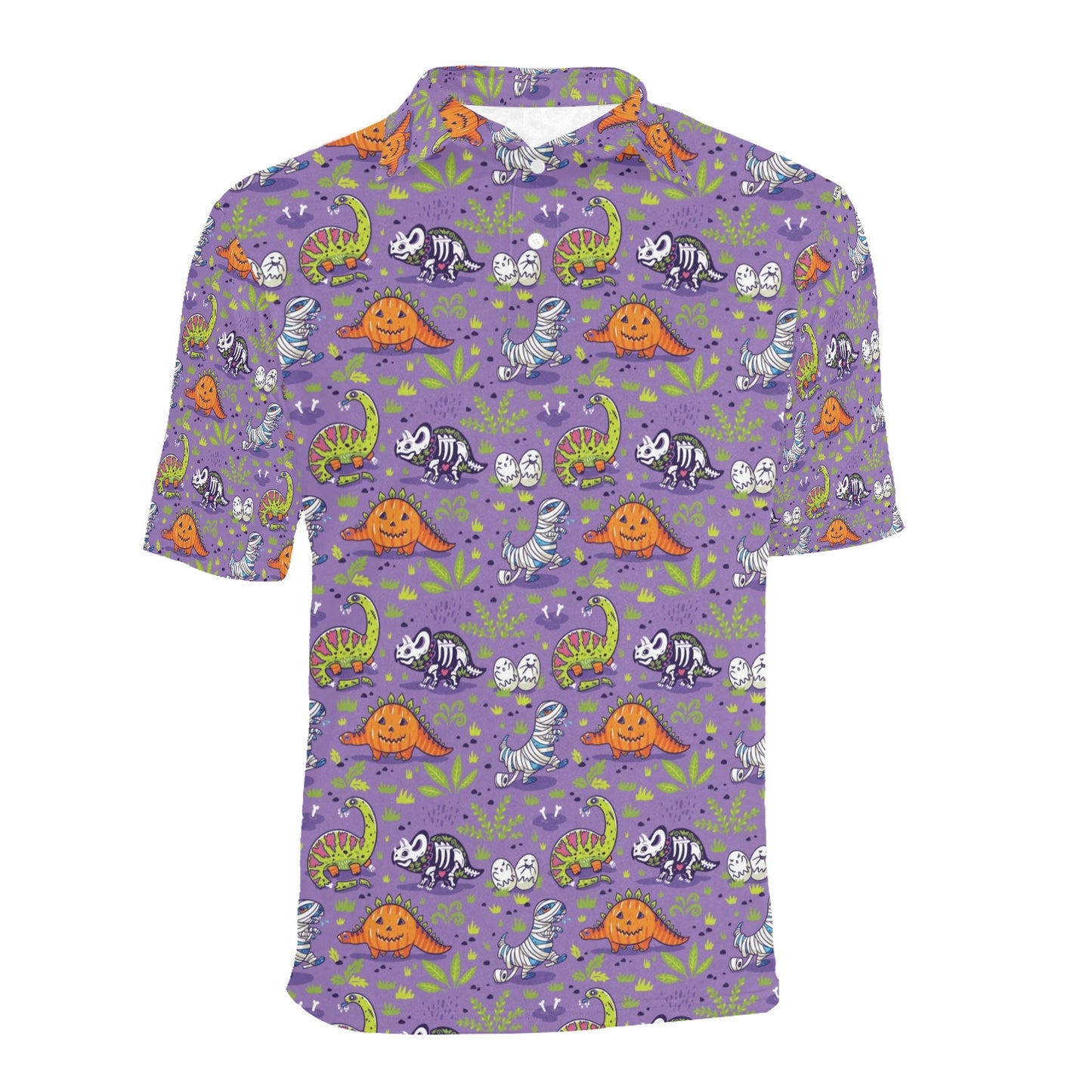 Zombie Dinosaur Print Design LKS302 Men Polo Shirt