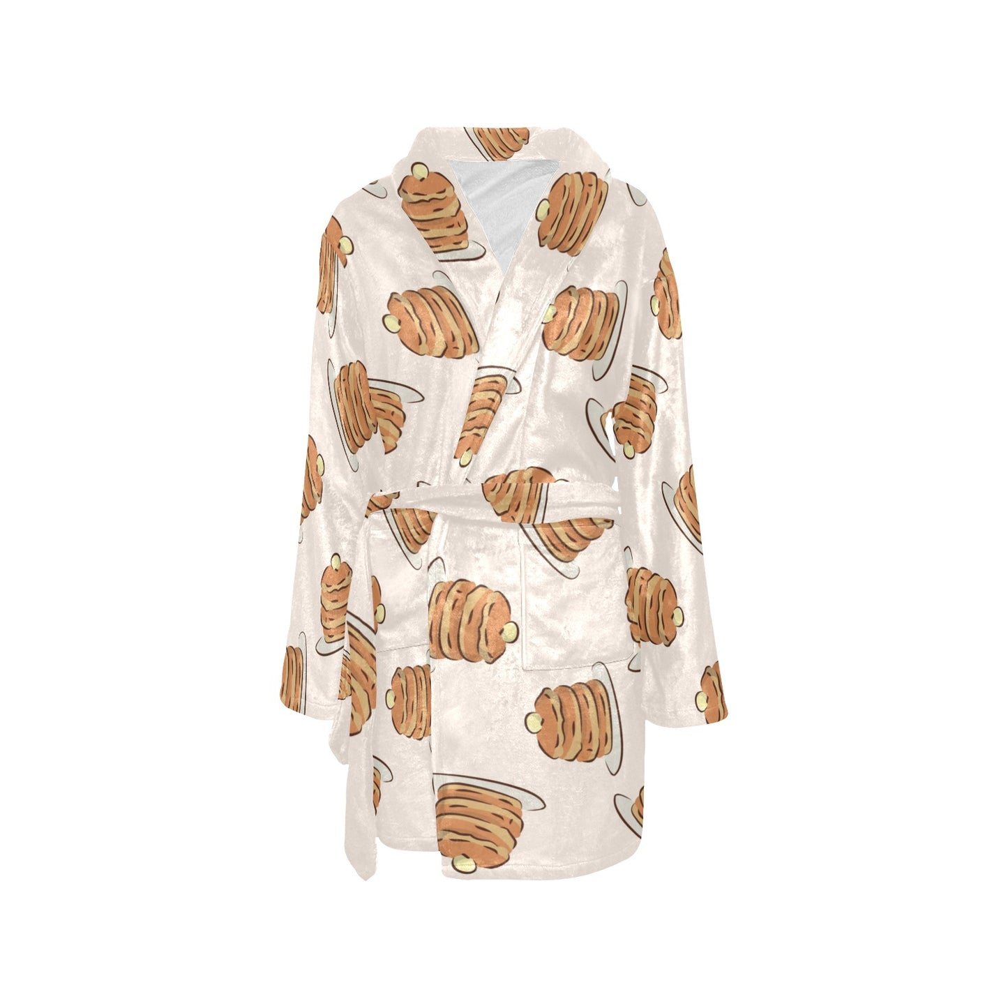Pancake Pattern Print Design A01 Women's Fleece Robe