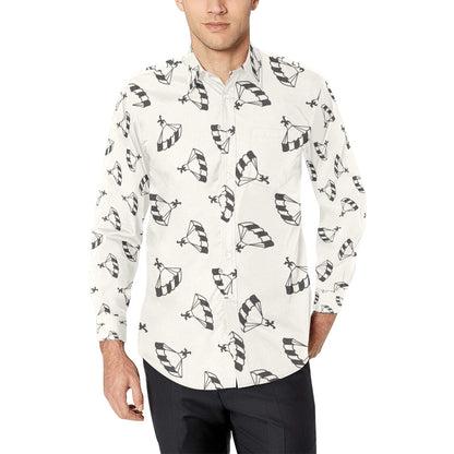 Skydiver Print Design LKS301 Men's Long Sleeve Dress Shirt