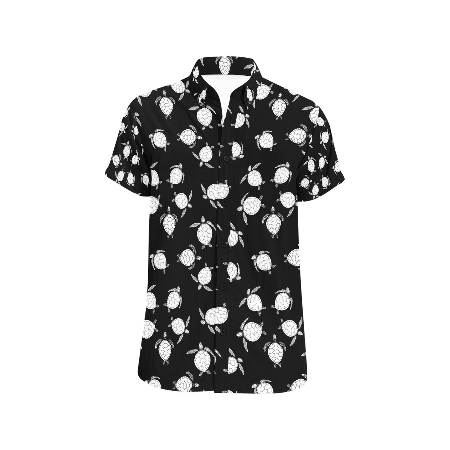 Sea Turtle Print Design LKS303 Men Short Sleeve Button Up Shirt