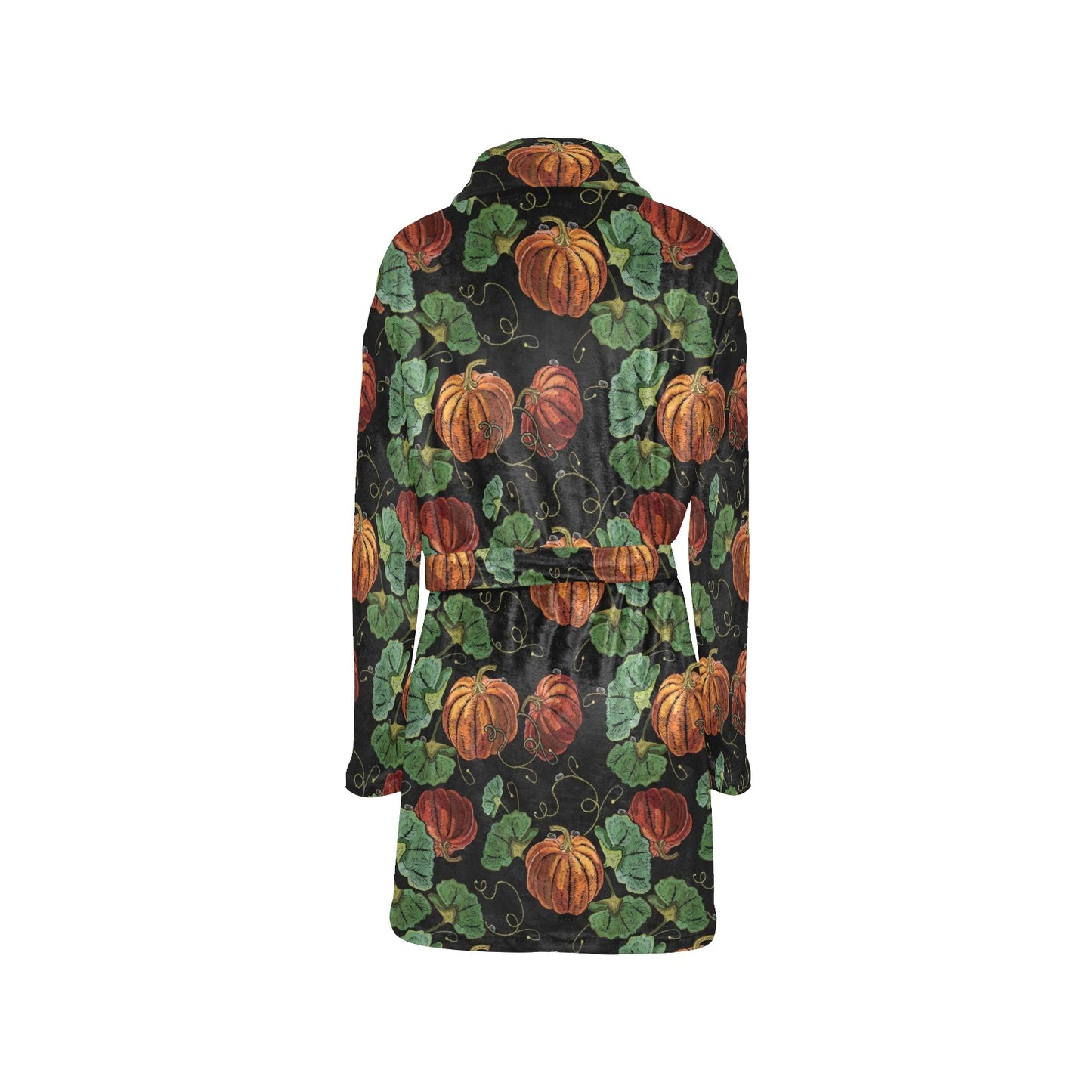 Pumpkin Pattern Print Design A02 Women's Fleece Robe