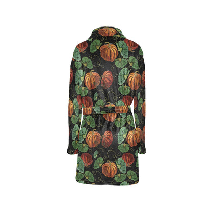 Pumpkin Pattern Print Design A02 Women's Fleece Robe