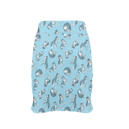 Wolf Design Print Pattern 17" Golf & Pickleball Skort with Pockets