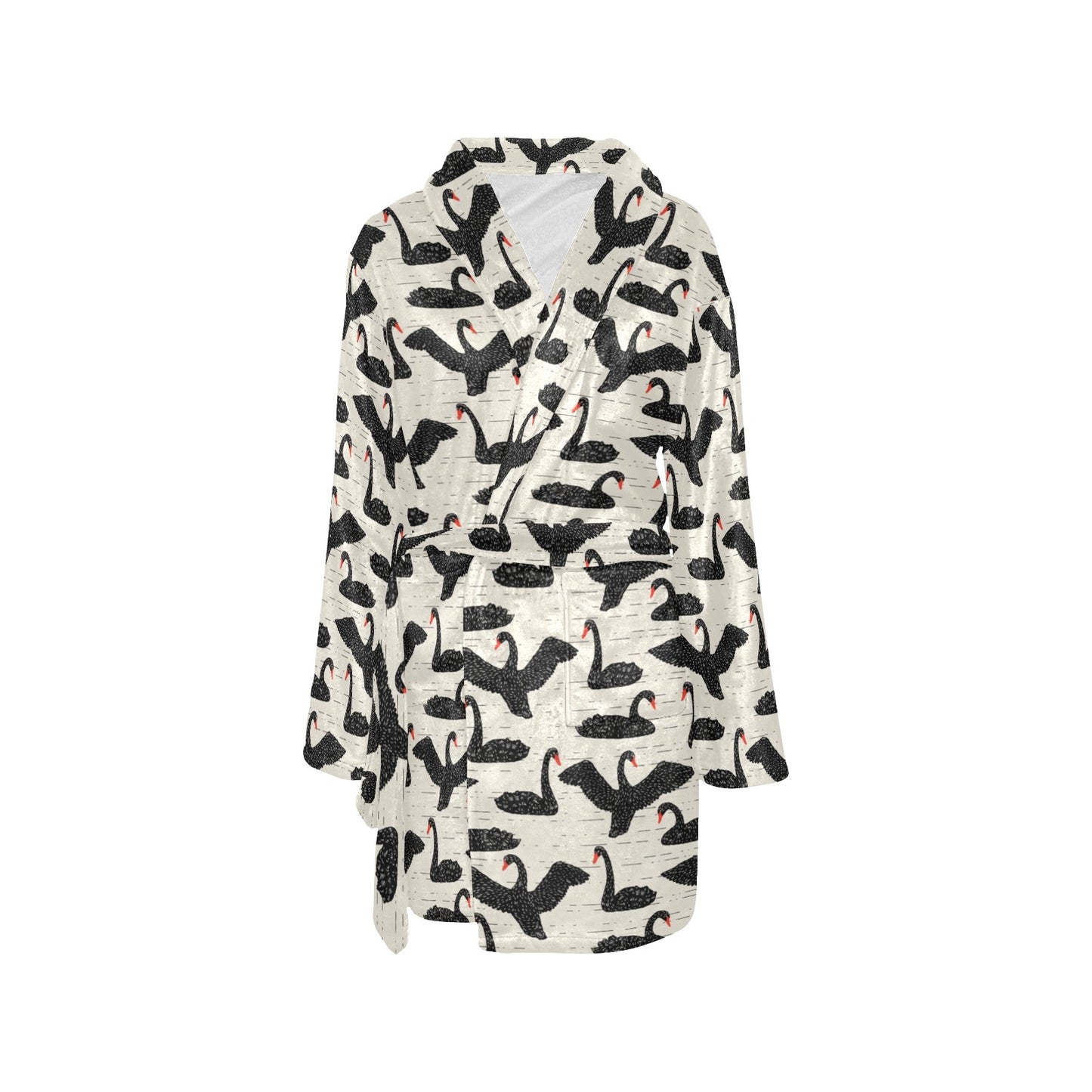 Swan Print Design LKS402 Women's Fleece Robe