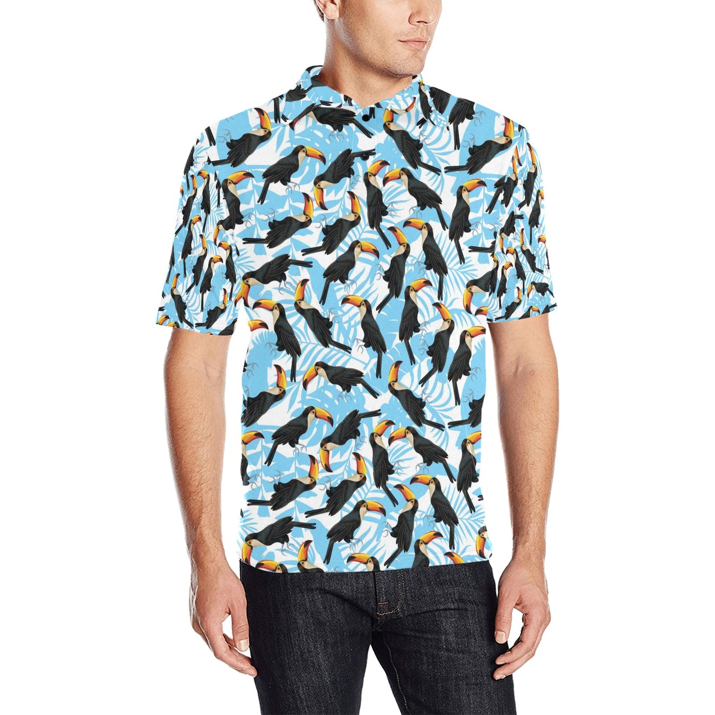 Toucan Print Design LKS303 Men Polo Shirt