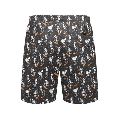 Skateboard With Skeleton Print Design LKS303 Men's Swim Trunks Beach Shorts