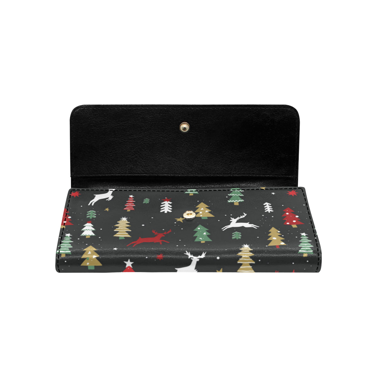 Christmas Tree Deer Style Pattern Print Design 03 Women's Trifold Wallet