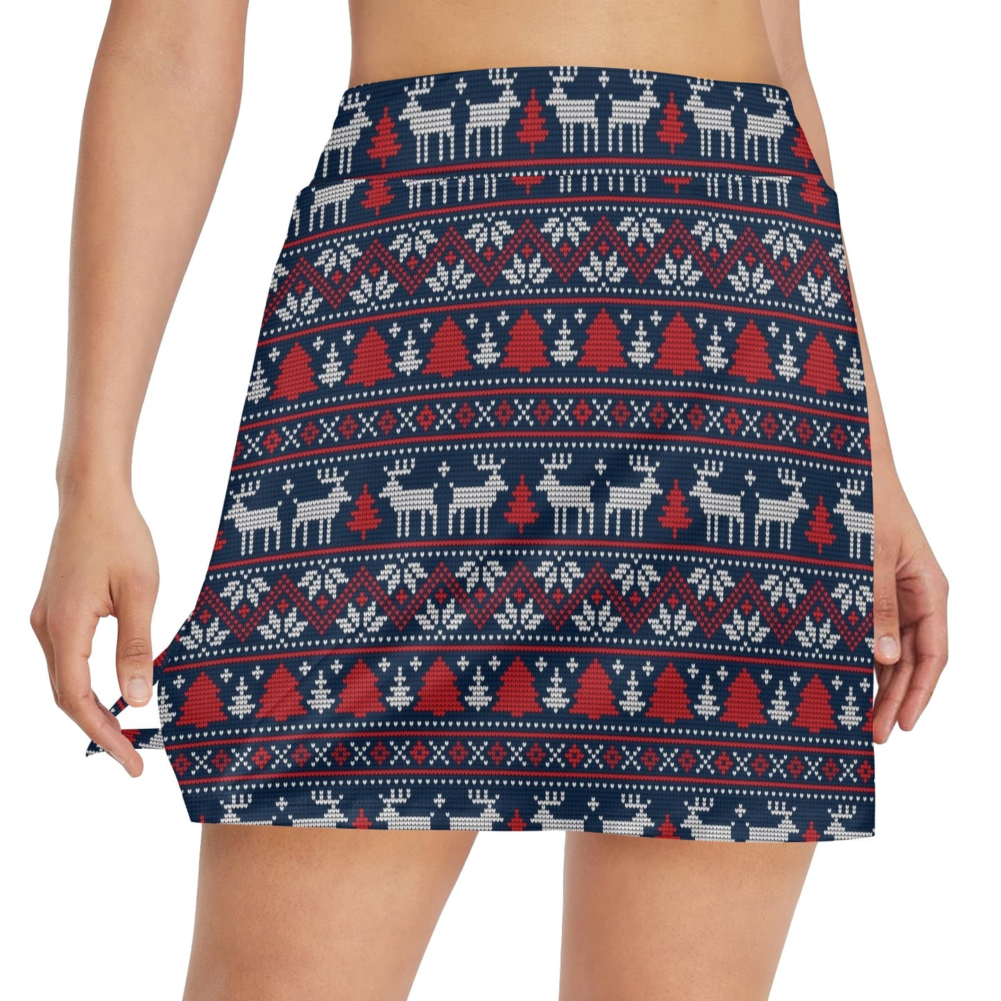 Reindeer Print Design LKS405 17" Golf & Pickleball Skort with Pockets