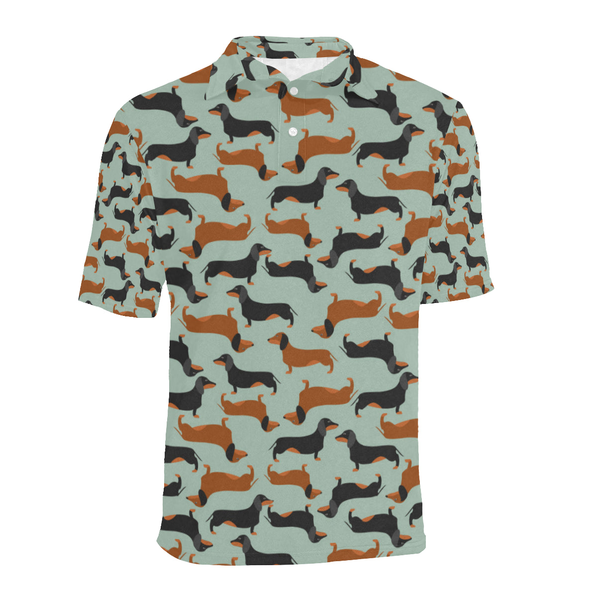 Dachshund Cute Print Pattern Men Polo Shirt