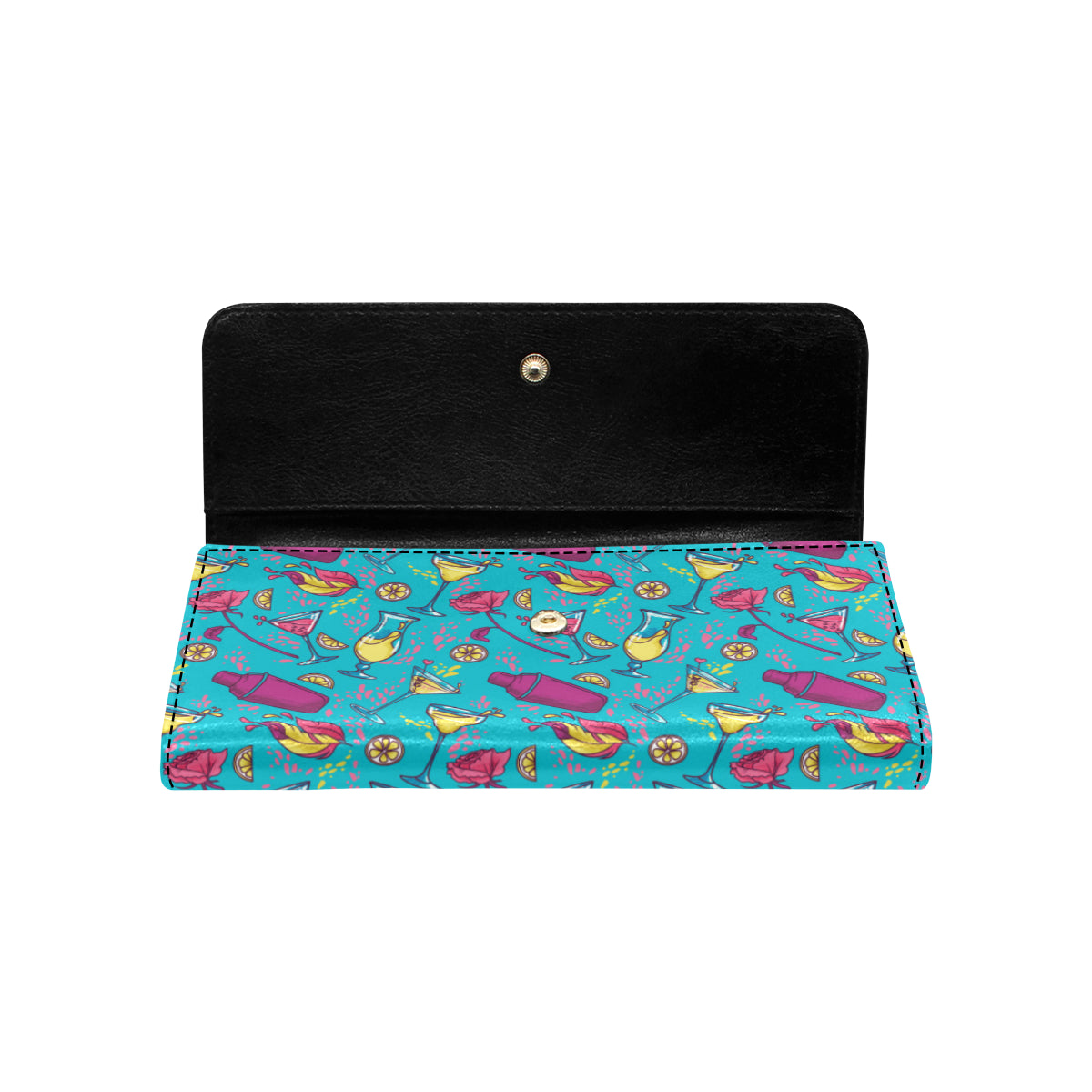 Cocktail Pattern Print Design 03 Women's Trifold Wallet