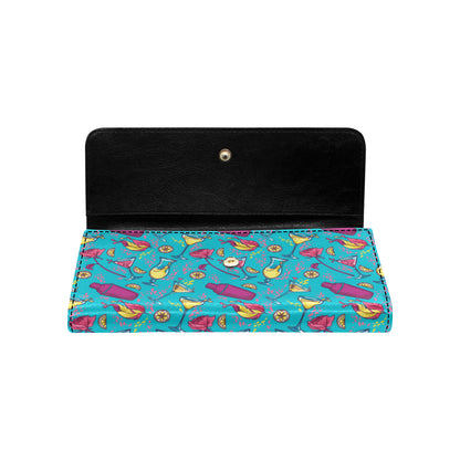 Cocktail Pattern Print Design 03 Women's Trifold Wallet