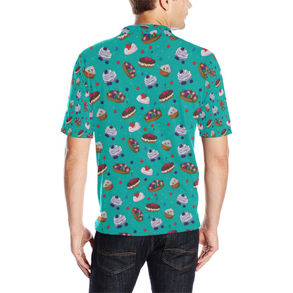Cake Pattern Print Design 07 Men Polo Shirt