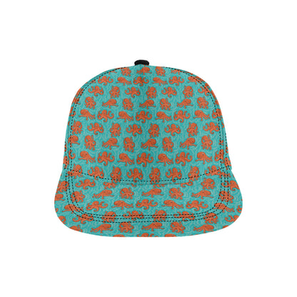Octopus Cartoon Design Print Themed Snapback Cap
