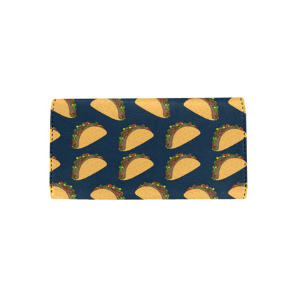 Taco Pattern Print Design TC04 Women's Trifold Wallet