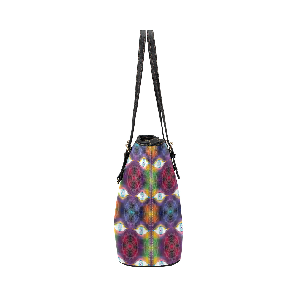 Chakra Eye Print Pattern Leather Tote Bag