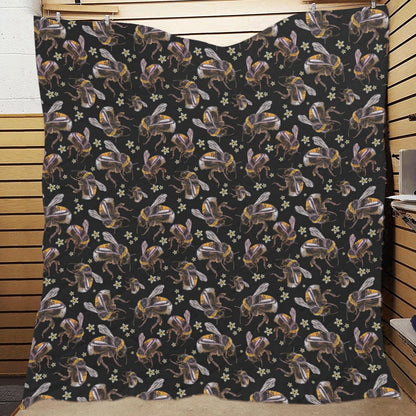 Bee Pattern Print Design 04 Premium Quilt