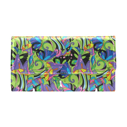 Psychedelic Trippy Mushroom Themed Women's Trifold Wallet