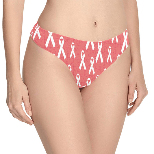 Autism Awareness Ribbon Design Print Women's Thongs