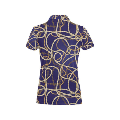 Rope Pattern Print Design A01 Women's Polo Shirt