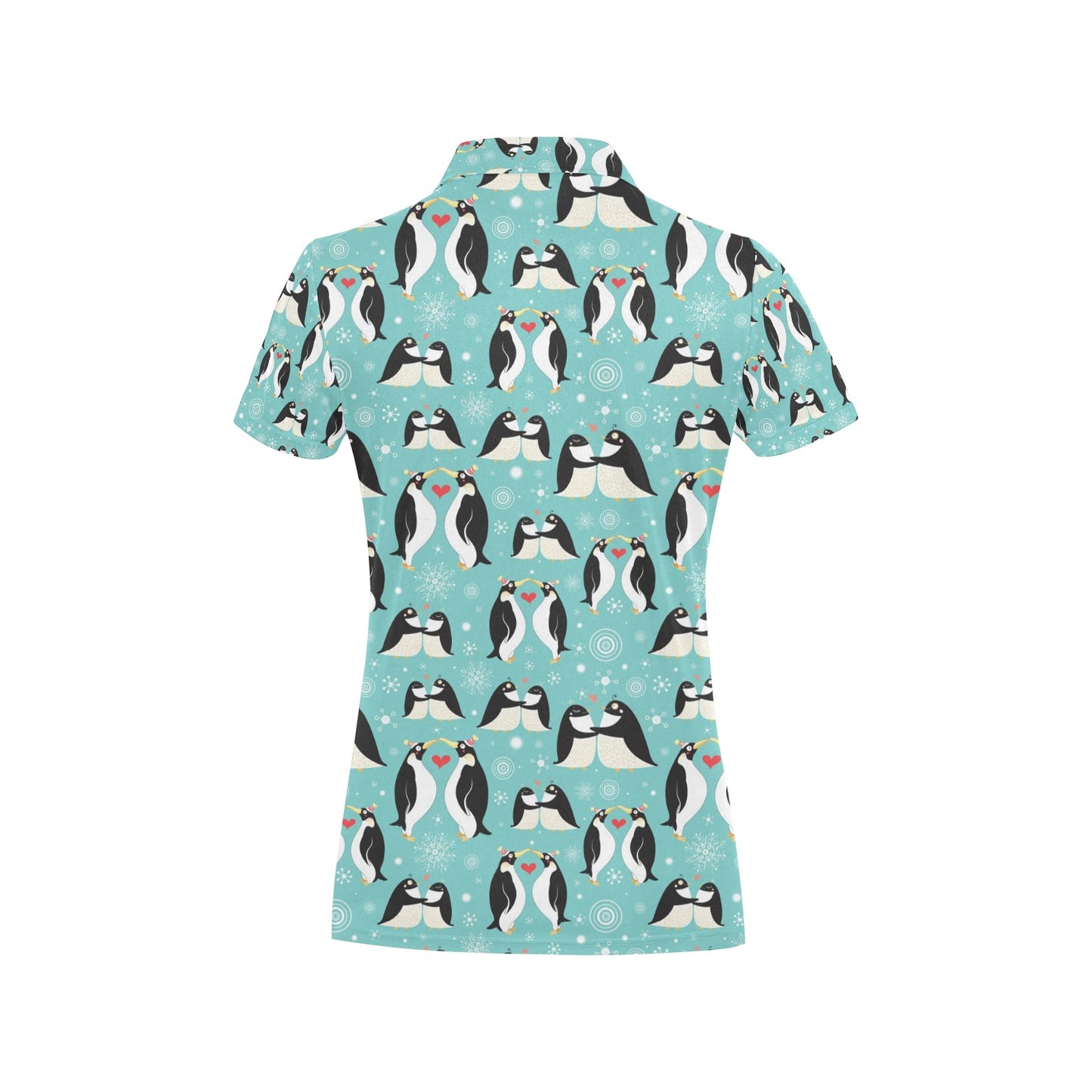 Penguin Love Print Women's Polo Shirt