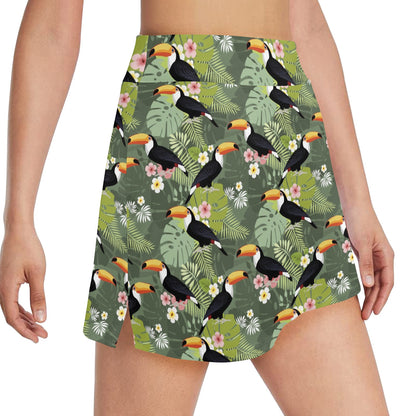 Toucan Print Design LKS304 17" Golf & Pickleball Skort with Pockets