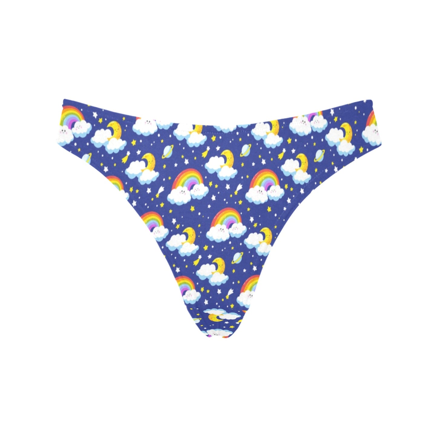 Rainbow Space Design Print Women's Thongs