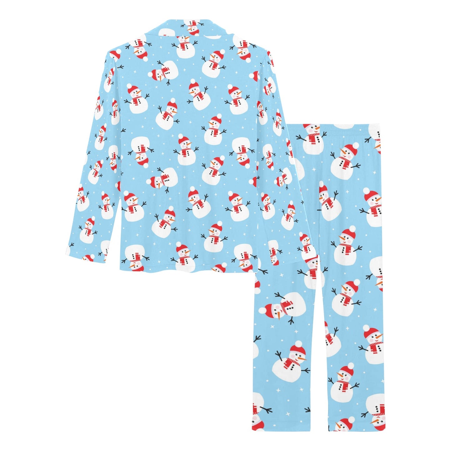 Snowman Print Design LKS305 Women's Long Pajama Set