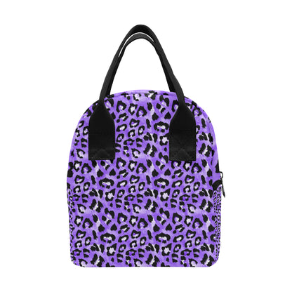 Leopard Purple Skin Print Insulated Lunch Bag