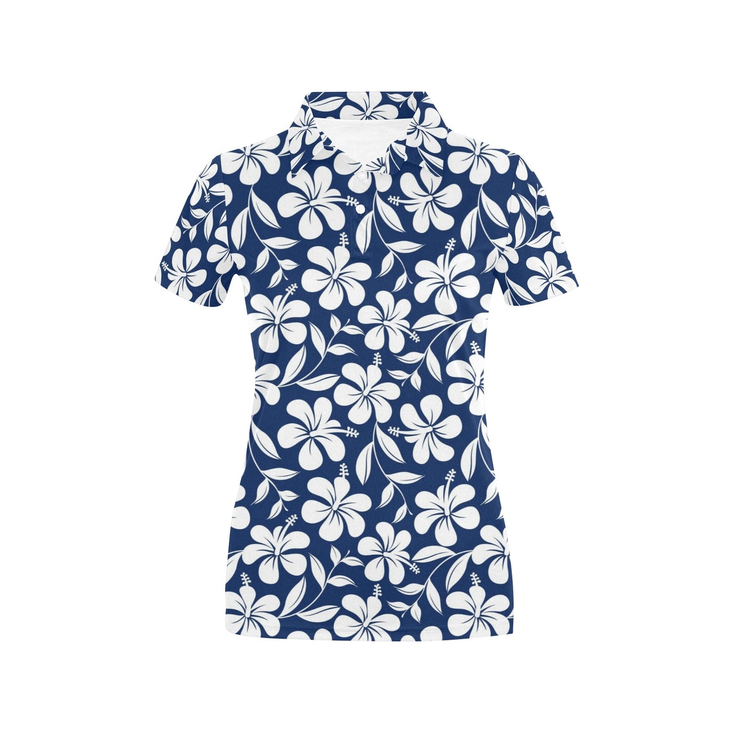 Hibiscus Pattern Print Design HB031 Women's Polo Shirt