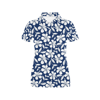 Hibiscus Pattern Print Design HB031 Women's Polo Shirt