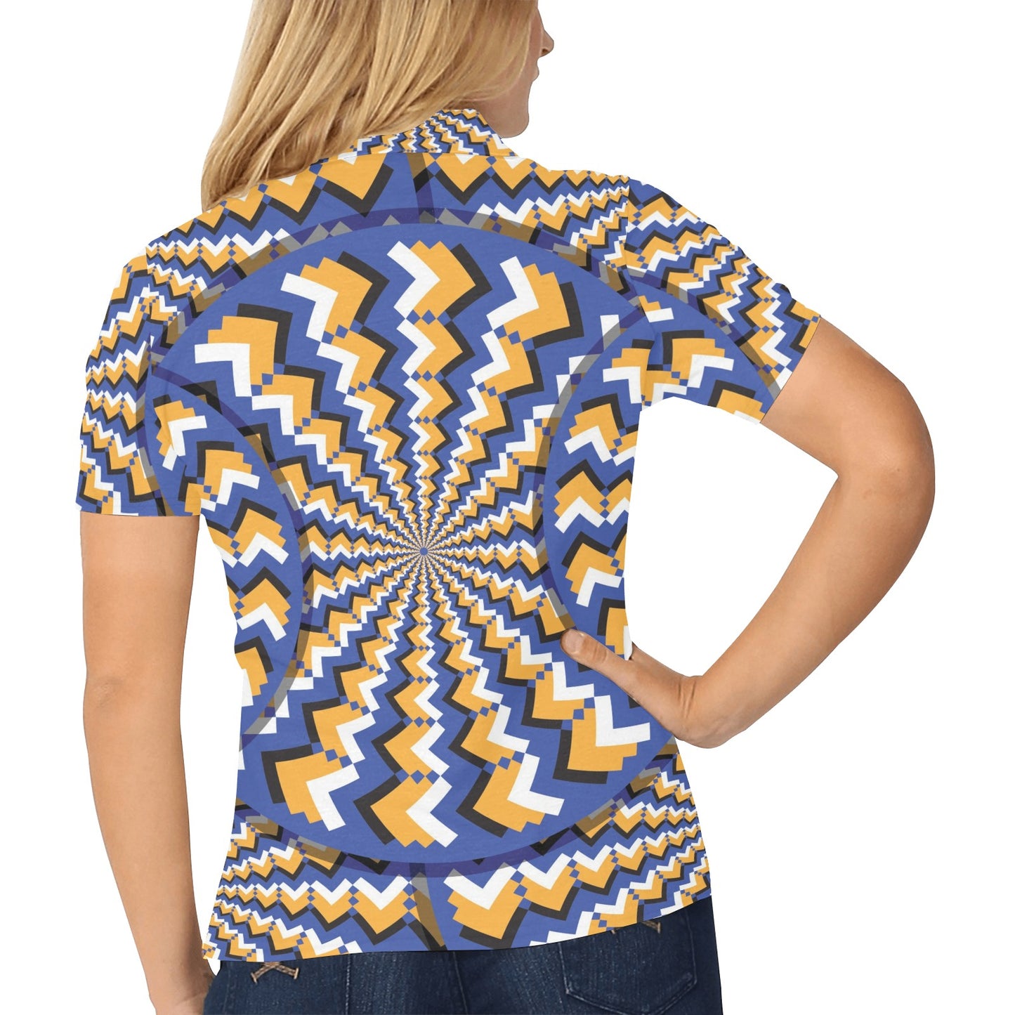 Optical illusion Pattern Print Design A01 Women's Polo Shirt