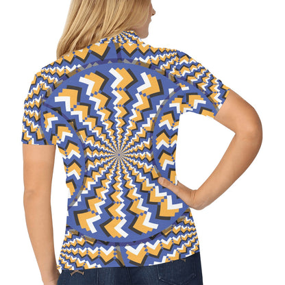 Optical illusion Pattern Print Design A01 Women's Polo Shirt
